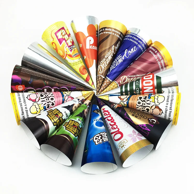 Ice-cream Cone Sleeve Paper with Foil